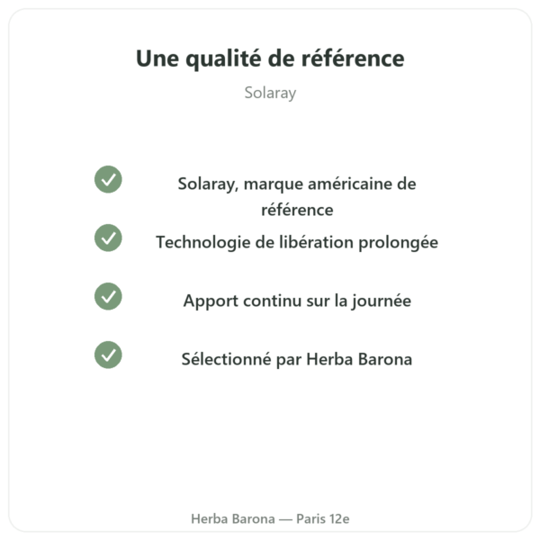 Vitamine C 1000mg Solaray action prolongée – 100 comp qualite Paris Herba Barona
