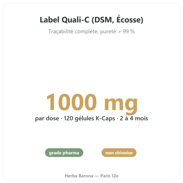 Vitamine C Quali C – Novoma – 120 Gélules bienfaits et chiffres Paris Herba Barona