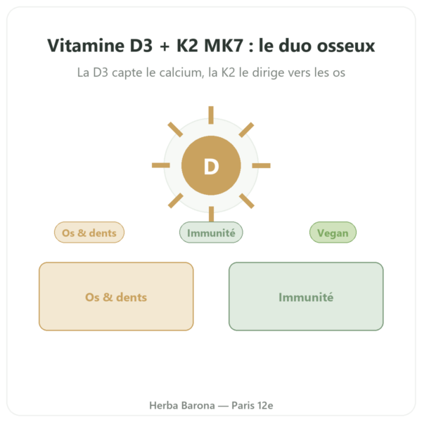 Vitamine D3 K2 MK7 Dynveo 2000 Ui 60 Gél. presentation Paris Herba Barona