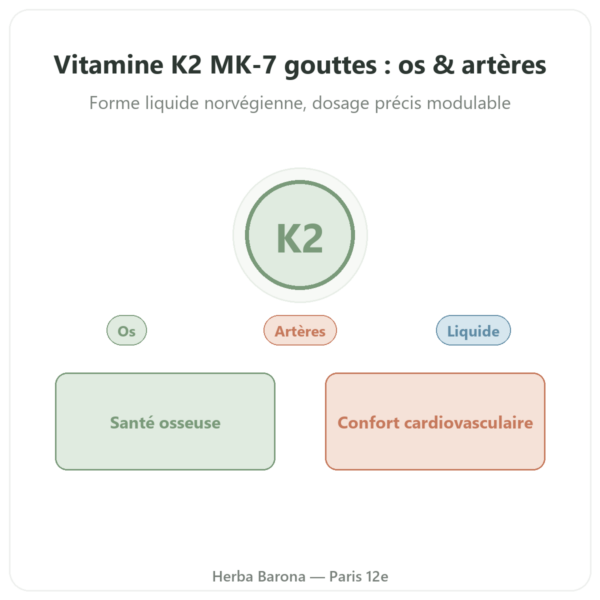 Vitamine K2 MK-7 Gouttes – Dr Jacob's – 20 µg/goutte presentation Paris Herba Barona