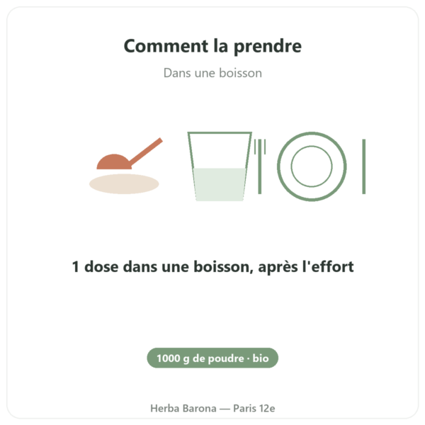 Whey Proteine Bio ORGANIC 1000g - Proteine bio mode emploi conseil de prise Paris Herba Barona