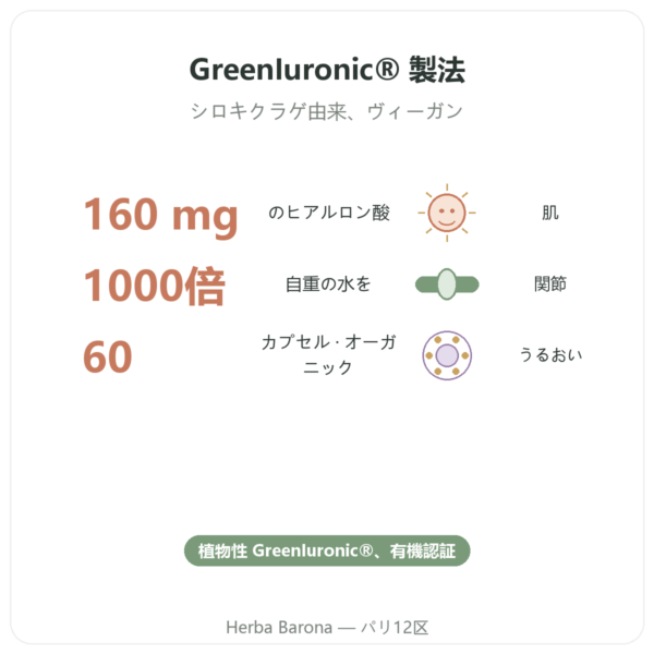 Dynveo 有機ヒアルロン酸 60カプセル benefits and key facts Paris Herba Barona