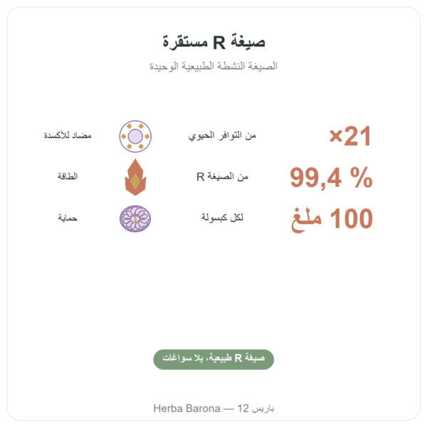 حمض R-ألفا-ليبويك – Dynveo – 100 mg – 60 كبسولة الفوائد والمعطيات الرئيسية Paris Herba Barona