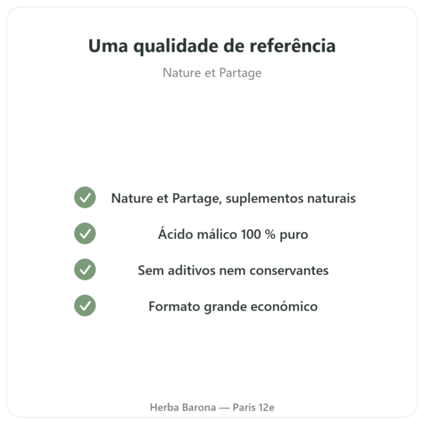 Ácido Málico em Pó – 500g – Nature et Partage qualidade Paris Herba Barona
