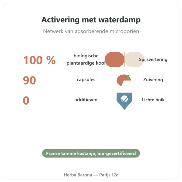 Actieve Plantaardige Kool Bio Dynveo 90 Capsules voordelen en kerngegevens Paris Herba Barona