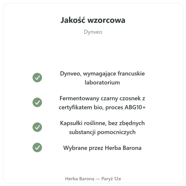 Ail noir fermenté Bio – Dynveo – 60 kapsułek jakość Paris Herba Barona