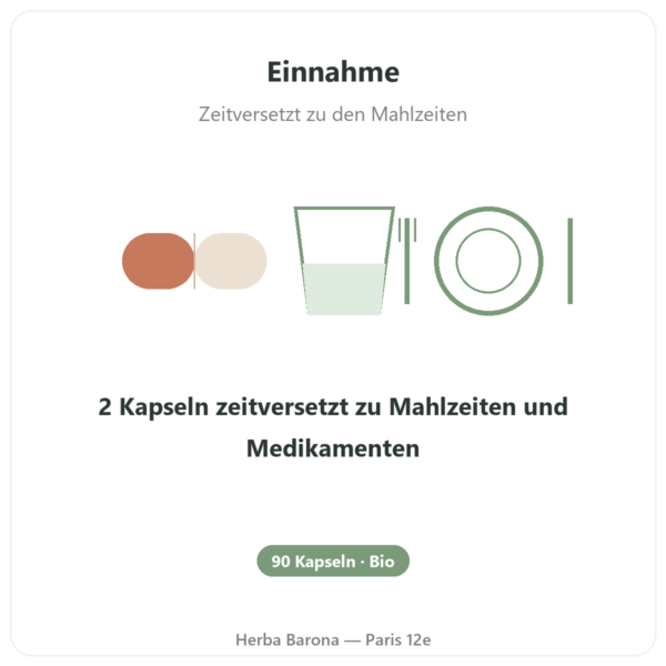 Aktivkohle Kapseln Bio – Dynveo – 90 Kapseln Anwendung und Dosierung Paris Herba Barona