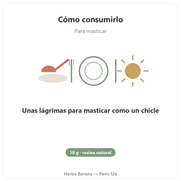 Almáciga de la Isla de Chíos – 10 g modo de empleo y dosis Paris Herba Barona