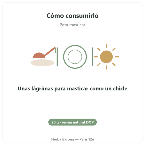 Almáciga de la Isla de Chíos – 20 g modo de empleo y dosis Paris Herba Barona