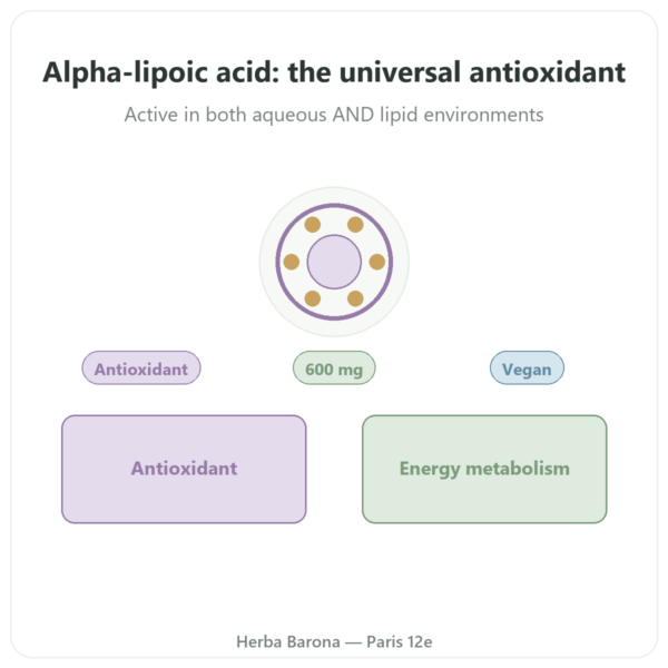 Alpha Lipoic Acid 600mg - Doctor's Best - 60 Capsules presentation Paris Herba Barona