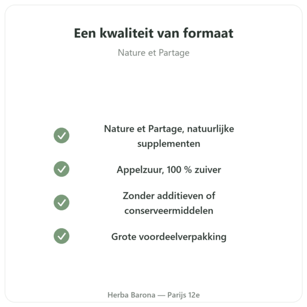 Appelzuur poeder 500 g Nature et Partage kwaliteit Paris Herba Barona