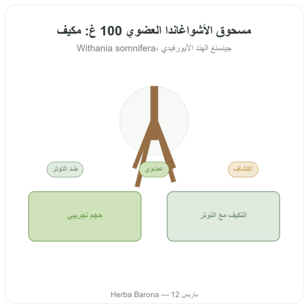 أشواغاندا عضوية بودرة – Bioptimal – 100 غ عرض المنتج Paris Herba Barona