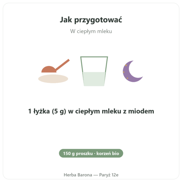 Ashwagandha Bio w Proszku – Ayur-vana – 150 g sposób użycia i dawkowanie Paris Herba Barona
