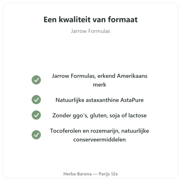 Astaxanthine 12 mg – Jarrow Formulas – 30 Softgels kwaliteit Paris Herba Barona