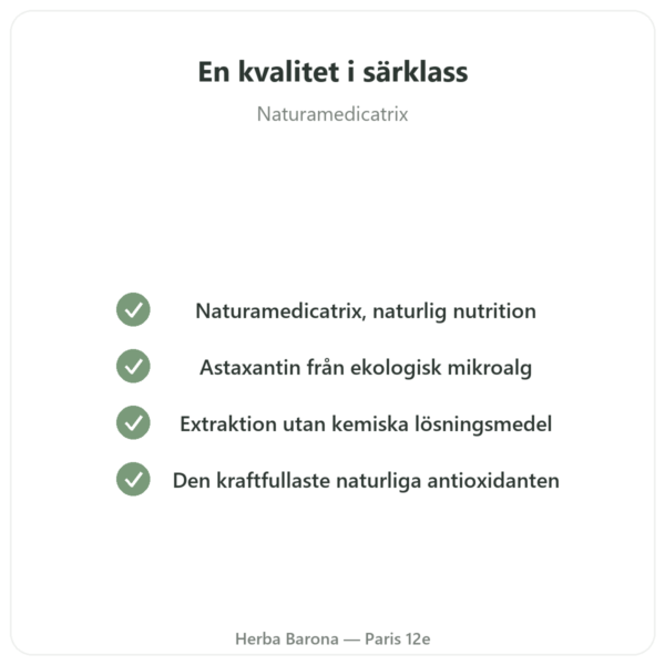 Astaxanthin Forte EKO Naturamedicatrix 60 kapslar - Antioxidant kvalitet Paris Herba Barona