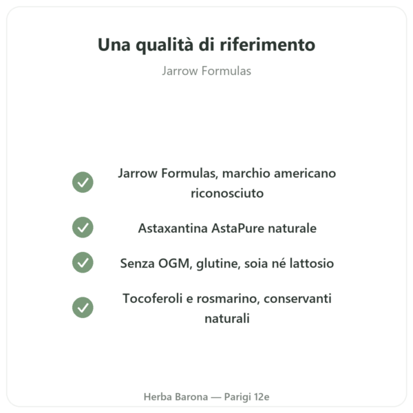 Astaxantina 12 mg – Jarrow Formulas – 30 Softgel qualità Paris Herba Barona