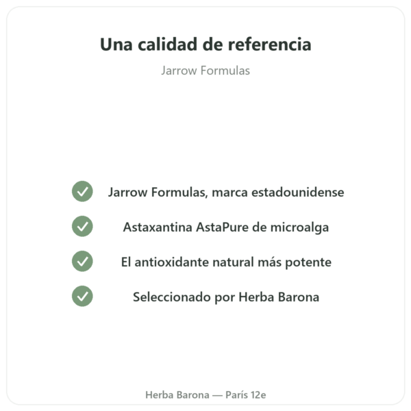 Astaxantina 12 mg – Jarrow Formulas – 60 Cápsulas Blandas calidad Paris Herba Barona