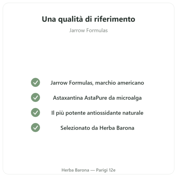 Astaxantina 12 mg – Jarrow Formulas – 60 Softgel qualità Paris Herba Barona