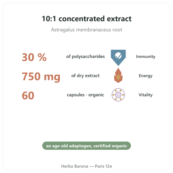 Astragalus - Qualidiet - 50% Polysaccharides - 60 Capsules benefits and key facts Paris Herba Barona