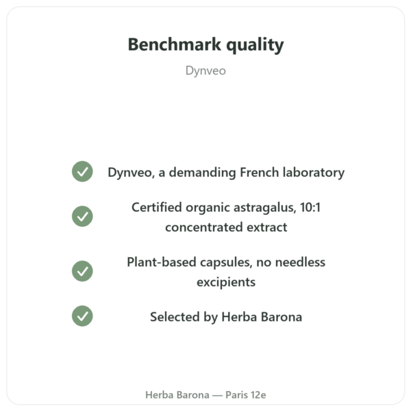 Astragalus - Qualidiet - 50% Polysaccharides - 60 Capsules quality Paris Herba Barona