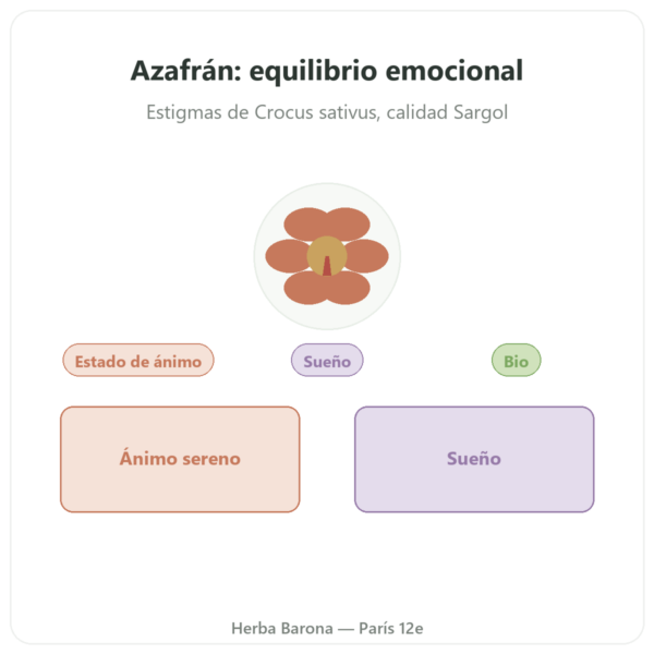 Azafrán BIO – Dynveo – 15mg – 60 cápsulas presentación Paris Herba Barona