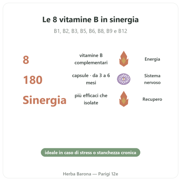 B Complex – Be-Life – 180 Capsule – Vitamine B benefici e dati chiave Paris Herba Barona