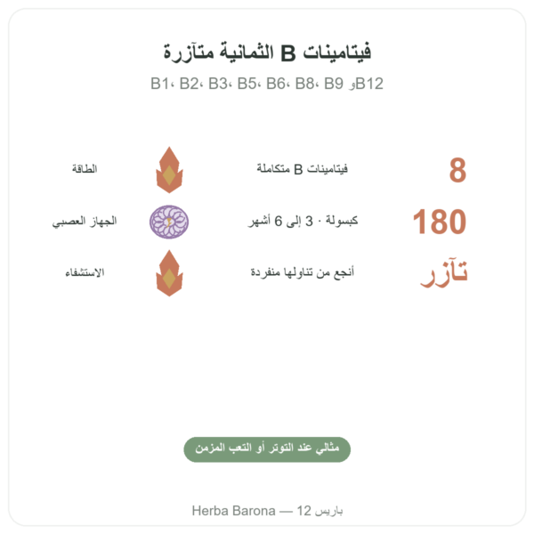 بي كومبلكس – Be-Life – 180 كبسولة – فيتامينات B الفوائد والمعطيات الرئيسية Paris Herba Barona