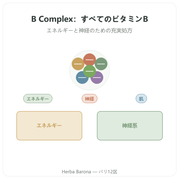 B Complex – Be-Life – 60カプセル – ビタミンB presentation Paris Herba Barona