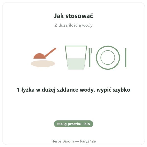 Babka Płesznik Bio w Proszku – Ethnoscience – 600 g sposób użycia i dawkowanie Paris Herba Barona