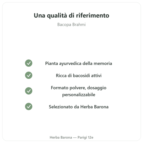 Bacopa – Brahmi in polvere 150 g qualità Paris Herba Barona