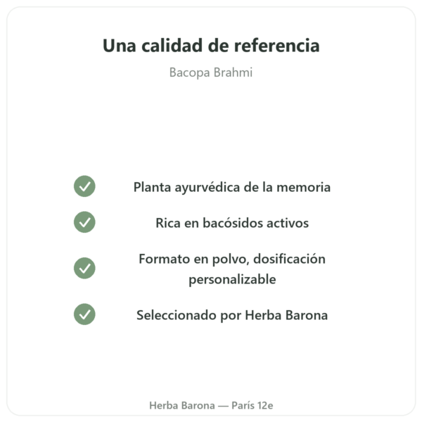 Bacopa – Brahmi en Polvo – 150 g calidad Paris Herba Barona