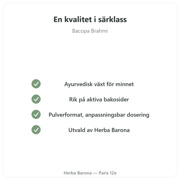 Bacopa – brahmi i pulverform 150 g kvalitet Paris Herba Barona