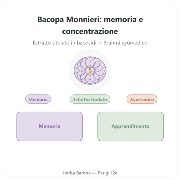 Bacopa Monnieri (bacosidi) Estratto – Flacone da 60 capsule presentazione Paris Herba Barona