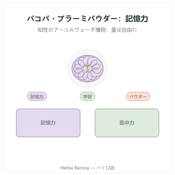バコパ(ブラーミー)パウダー 150 g presentation Paris Herba Barona
