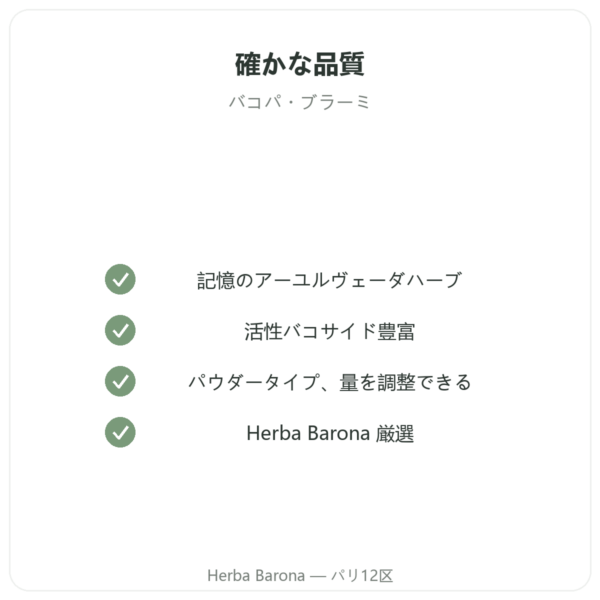 バコパ(ブラーミー)パウダー 150 g quality Paris Herba Barona