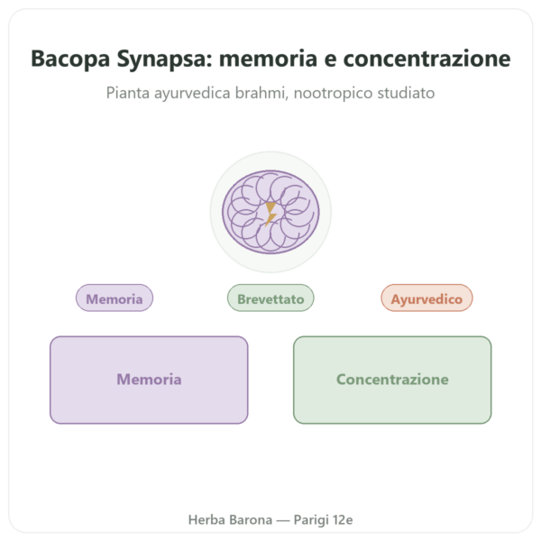 Bacopa Synapsa 320 mg 60 Capsule Doctor's Best presentazione Paris Herba Barona