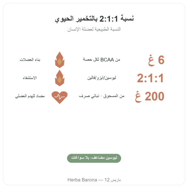 BCAA 2.1.1 – Dynveo – مسحوق 200 غ الفوائد والمعطيات الرئيسية Paris Herba Barona