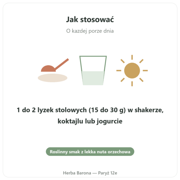 Protéine de Chanvre bio en poudre – Vegetopie – 500g sposób użycia i dawkowanie Paris Herba Barona