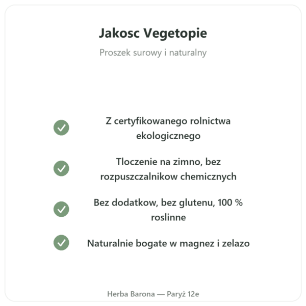 Protéine de Chanvre bio en poudre – Vegetopie – 500g jakość Paris Herba Barona