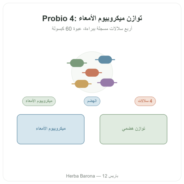 بروبيو 4 Probio 4 – Dynveo – 60 كبسولة عرض المنتج Paris Herba Barona
