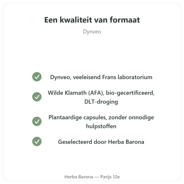 Bio Klamath (AFA) – Dynveo – DLT Hydro Dri® – 500 mg / 60 capsules kwaliteit Paris Herba Barona
