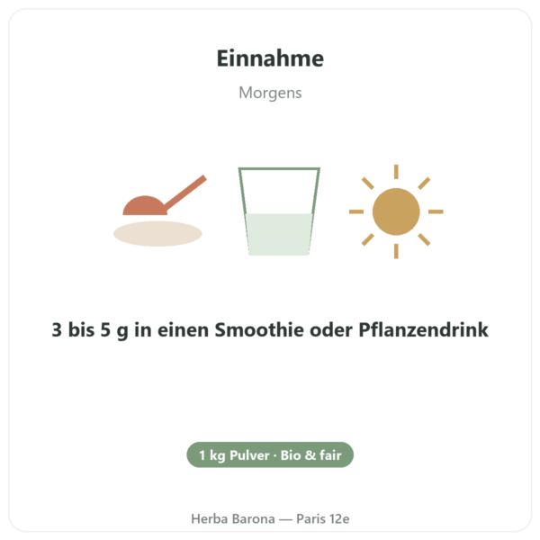 Bio-Maca-Pulver Pederoso – Saldac – 1 kg Anwendung und Dosierung Paris Herba Barona