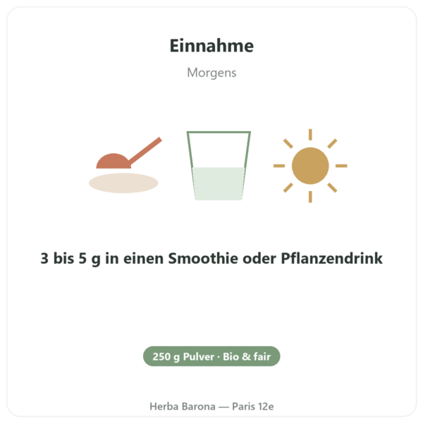Bio-Maca-Pulver Pederoso – Saldac – 250 g Anwendung und Dosierung Paris Herba Barona
