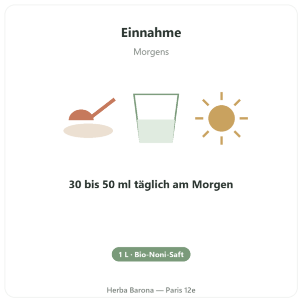 Bio-Noni-Saft aus Tahiti – 1 Liter Anwendung und Dosierung Paris Herba Barona