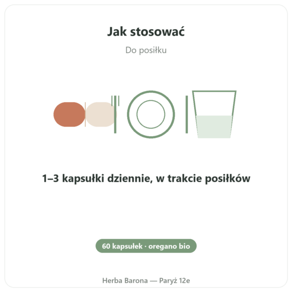 Bio oregano Be-Life w Paryżu sposób użycia i dawkowanie Paris Herba Barona