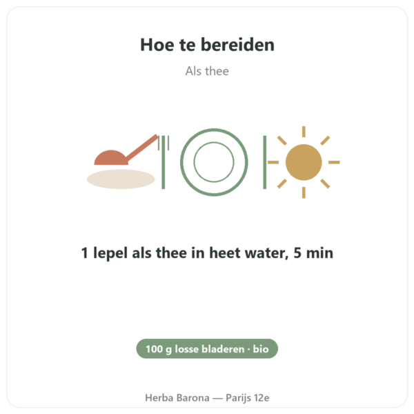 Bio Tulsi Los – zakje van 100 g – Ayur vana gebruiksaanwijzing en dosering Paris Herba Barona