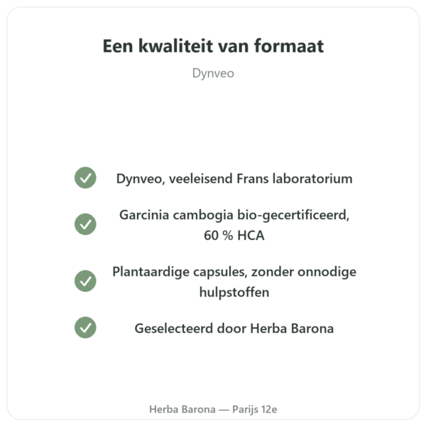 Biologische Garcinia Cambogia (hydroxycitraat) – Dynveo – 300 Capsules kwaliteit Paris Herba Barona
