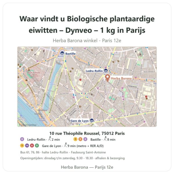Waar vindt u Biologische plantaardige eiwitten – Dynveo – 1 kg in Parijs - winkelplattegrond Herba Barona Paris 12e