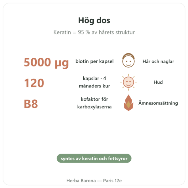 Biotin – 5000 mcg – 120 kapslar – Doctor's Best fördelar och nyckelfakta Paris Herba Barona