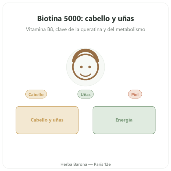 Biotina – 5000 mcg – 120 Cápsulas – Now Foods presentación Paris Herba Barona